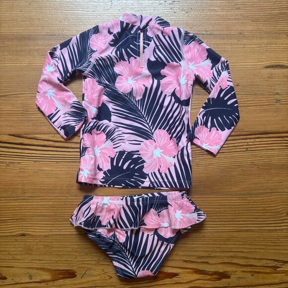 Shade Critters Vacay neon floral rash guard two piece swimsuit SIZE 18-24M - Picture 5 of 5